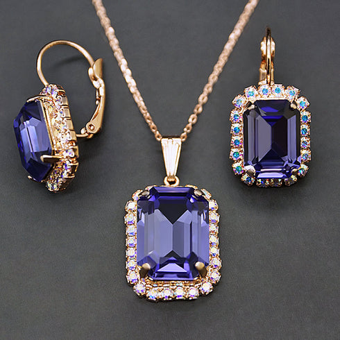 Комплект "Lurdes (Tanzanite)" с кристаллами Swarovski™